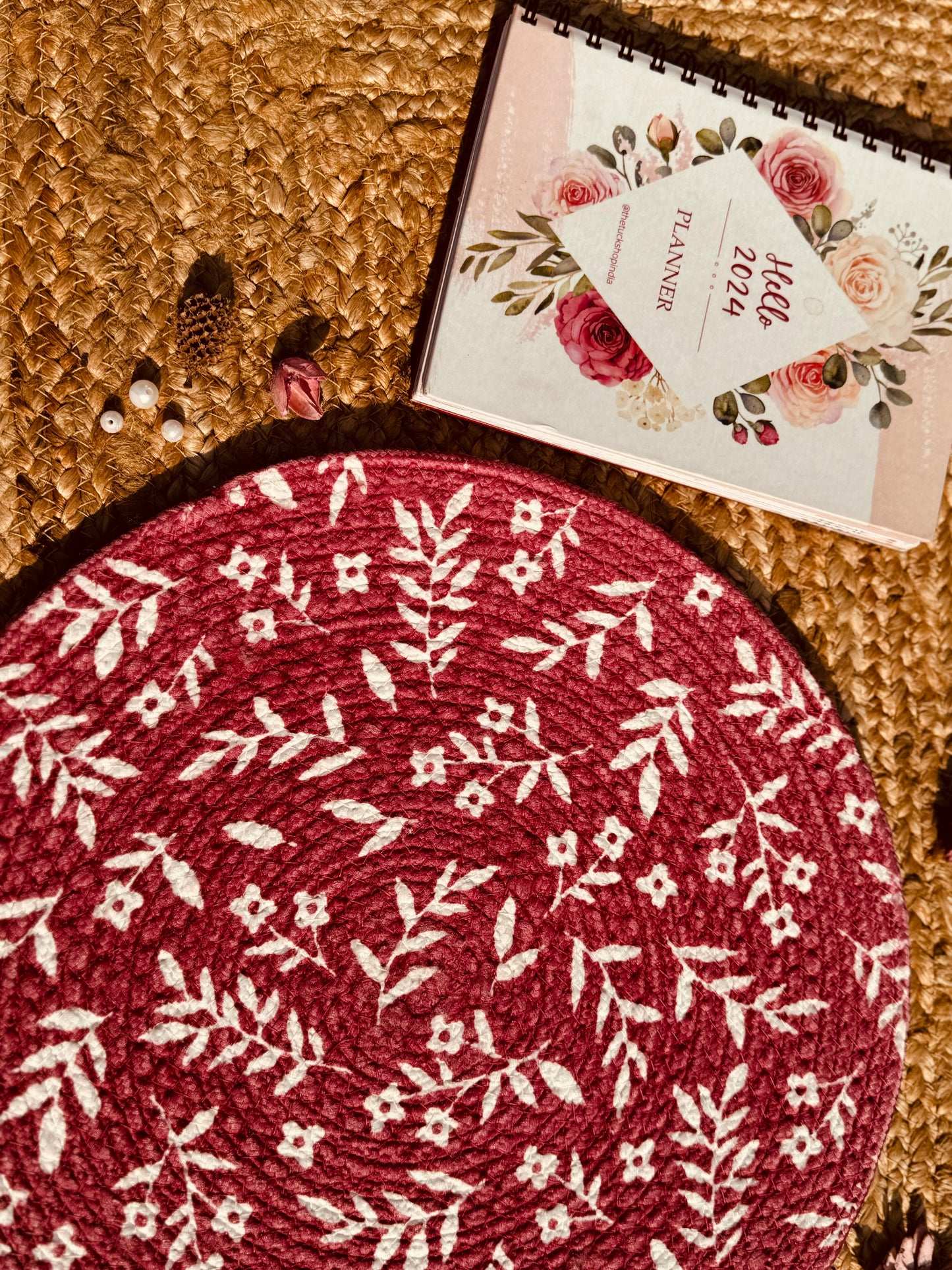 Berry Blossom (rose pink color digital printed placemat)