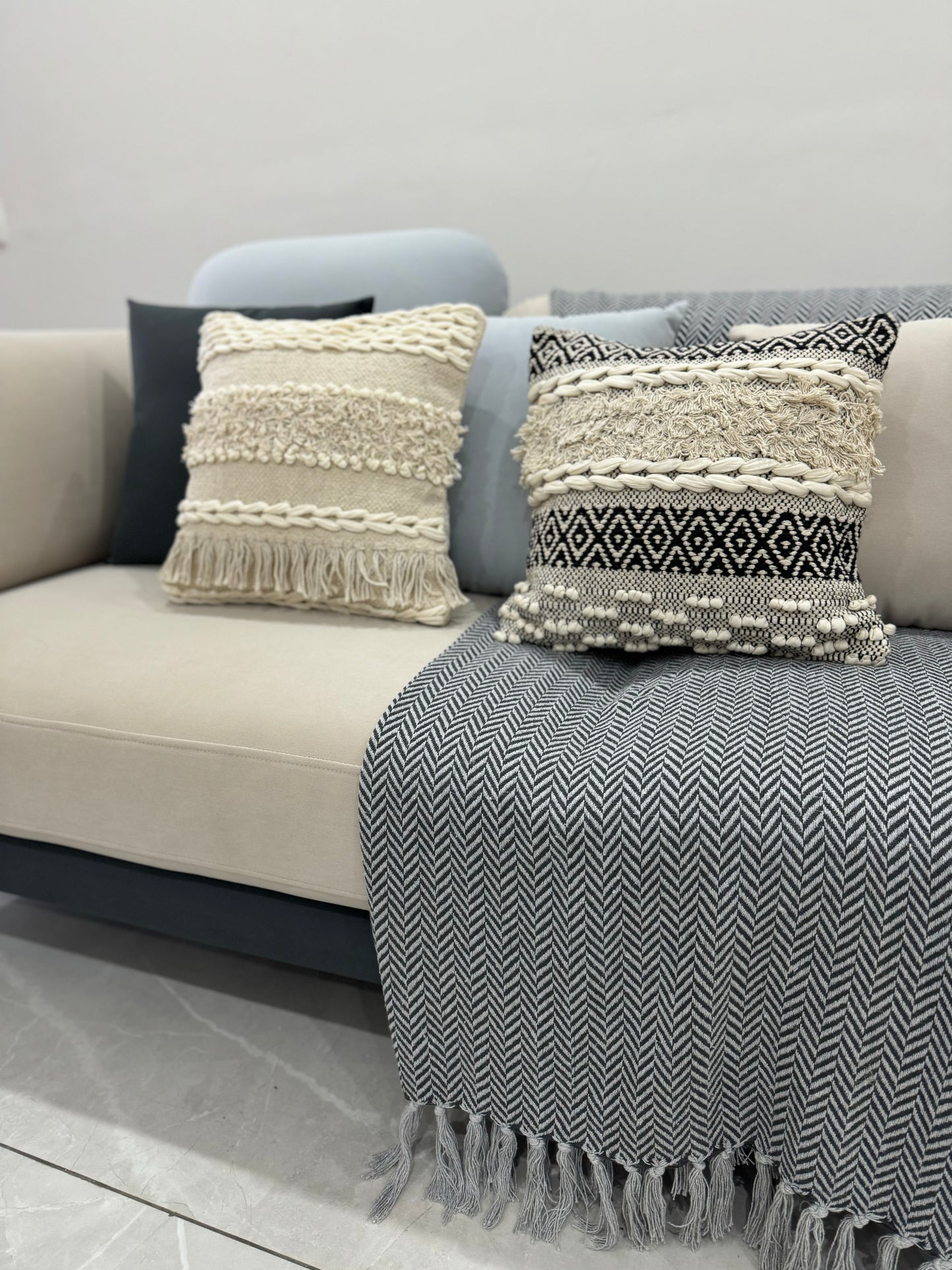 Off white cushion cover 16 x 16 inch