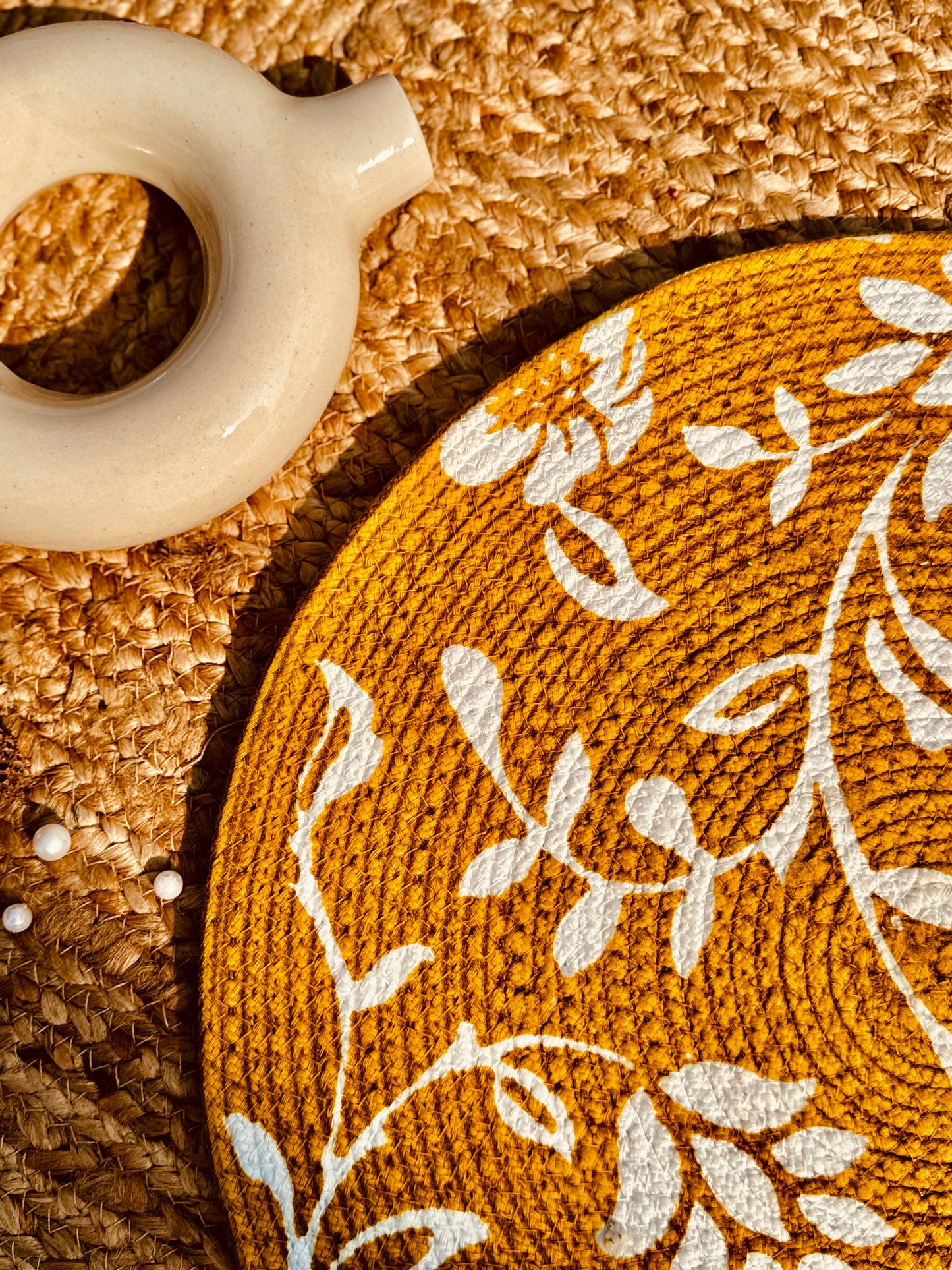 Golden bloom (mustard color printed placemat)