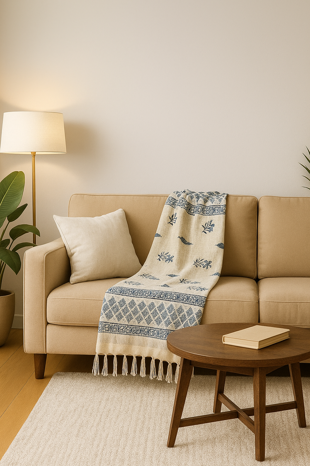Block Printed Sofa Throw