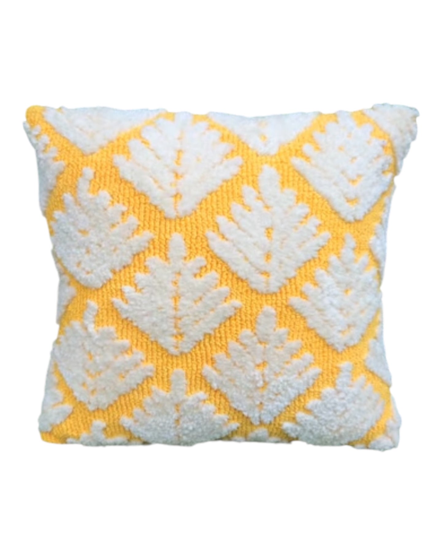 Yellow boho tribal loom work cushion cover