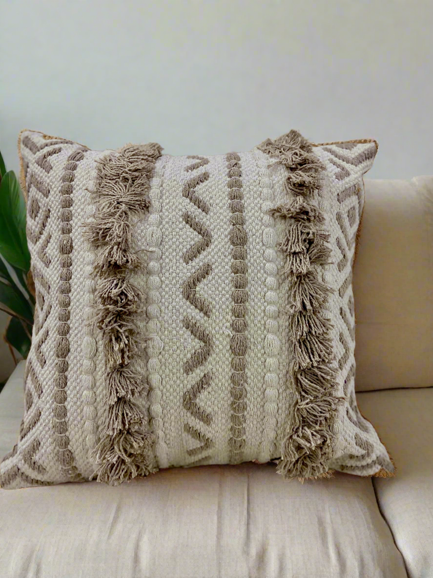 Beige cushion cover 16 x 16 inch
