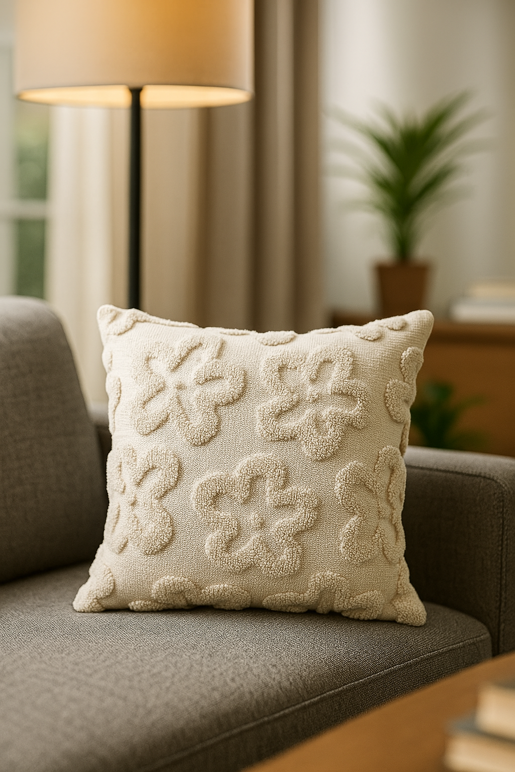 Floral Dream loom work cushion cover 16 x 16 inch