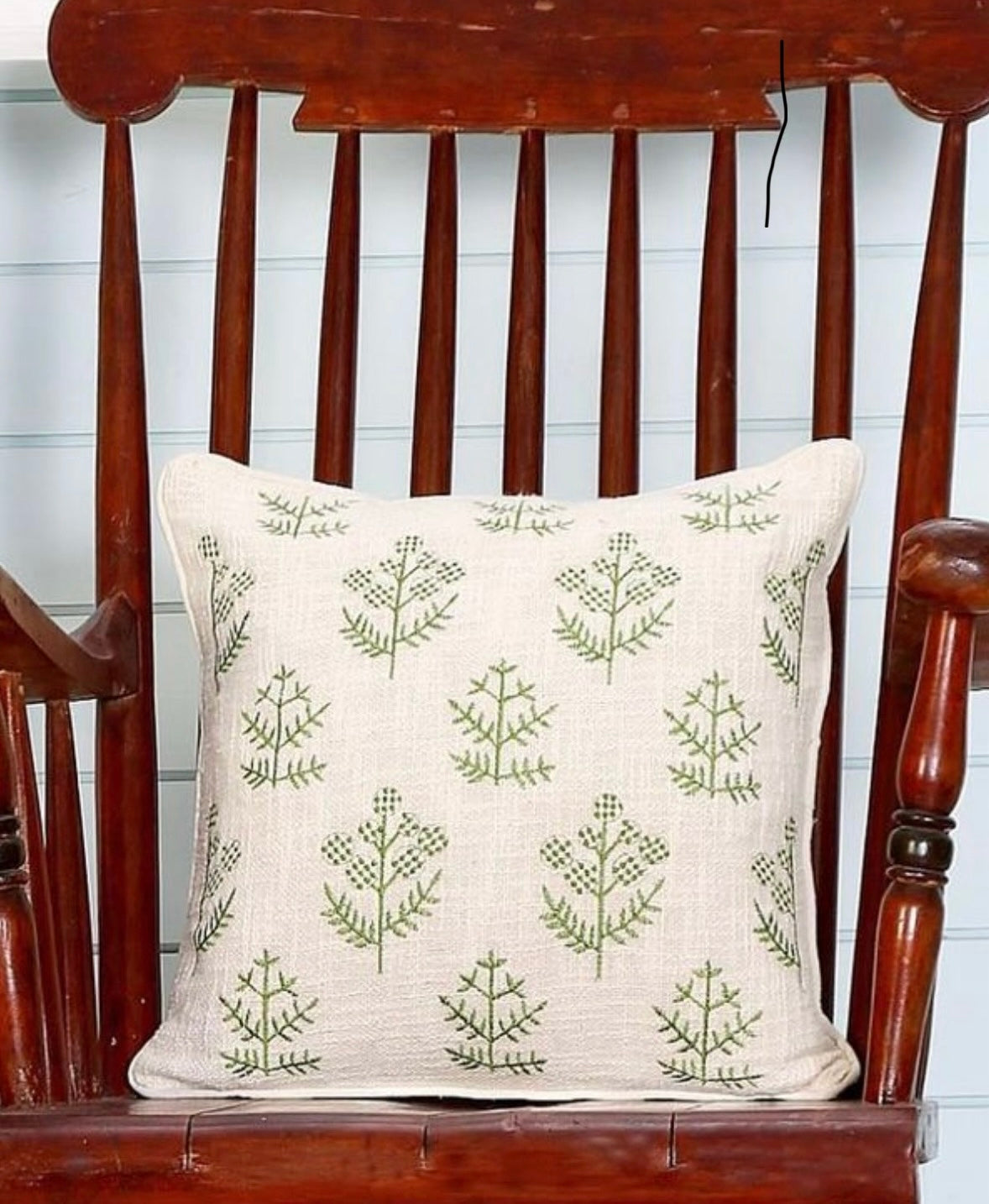 Leaves Embroidered Cushion Cover 16 inch X 16 inch