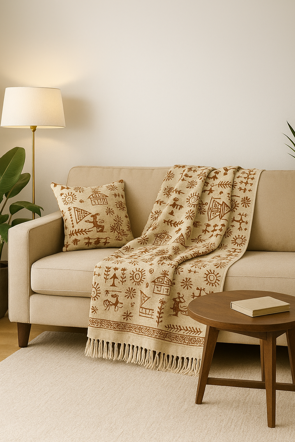 Tribal handcrafted block printed cotton throw