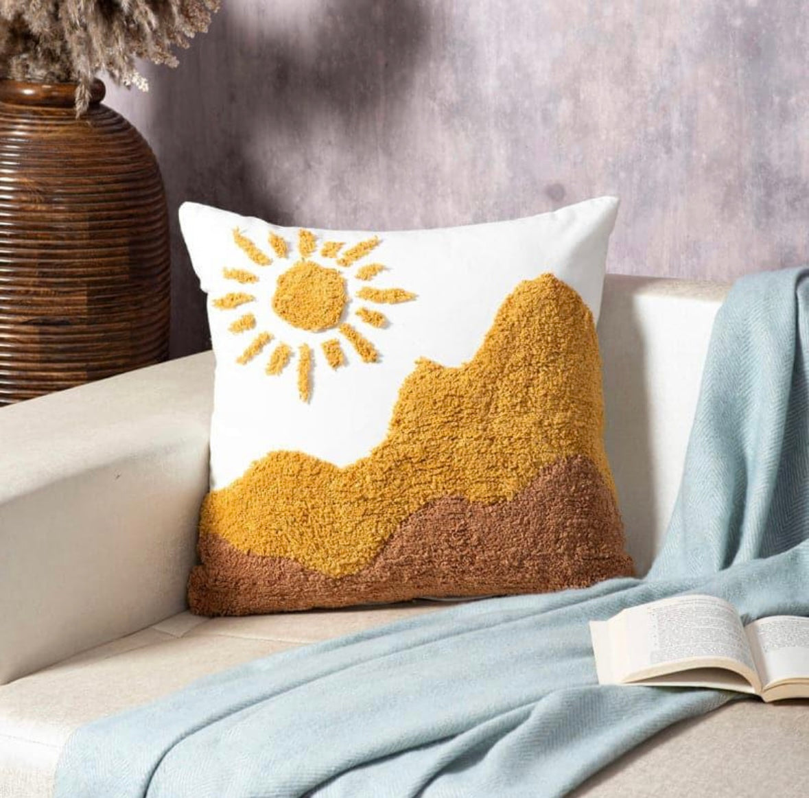 Sunshine and Mountain cushion cover 18 X 18 inch