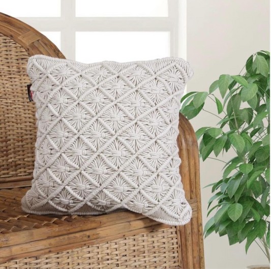 Macrame Cushion Cover 16inch X 16 inch