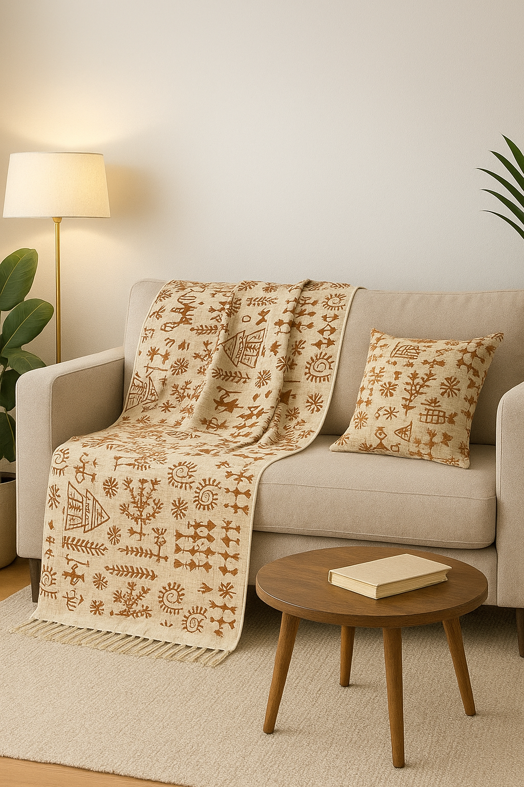Tribal handcrafted block printed cotton throw