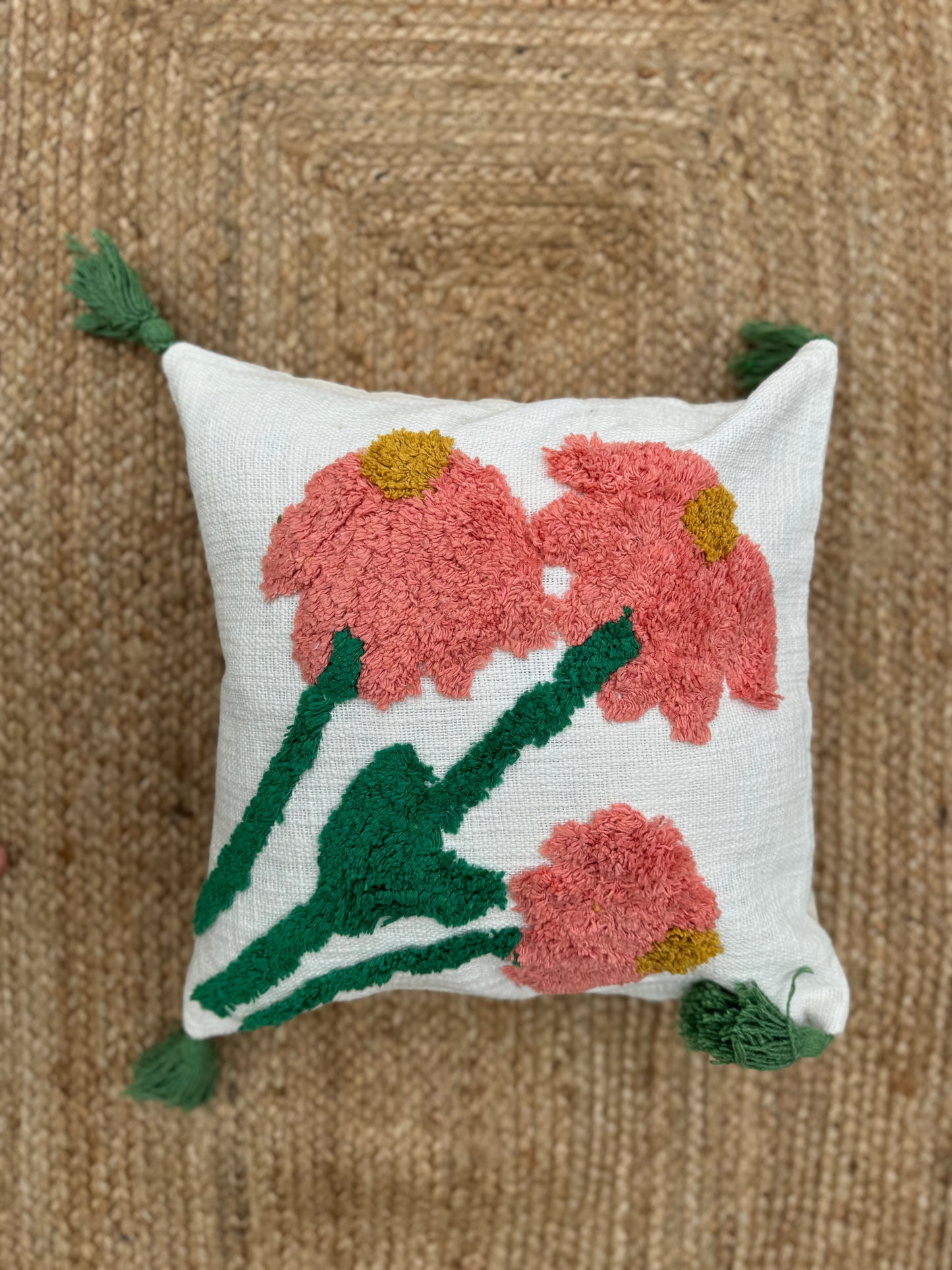 Flower Tufted Cushion Cover