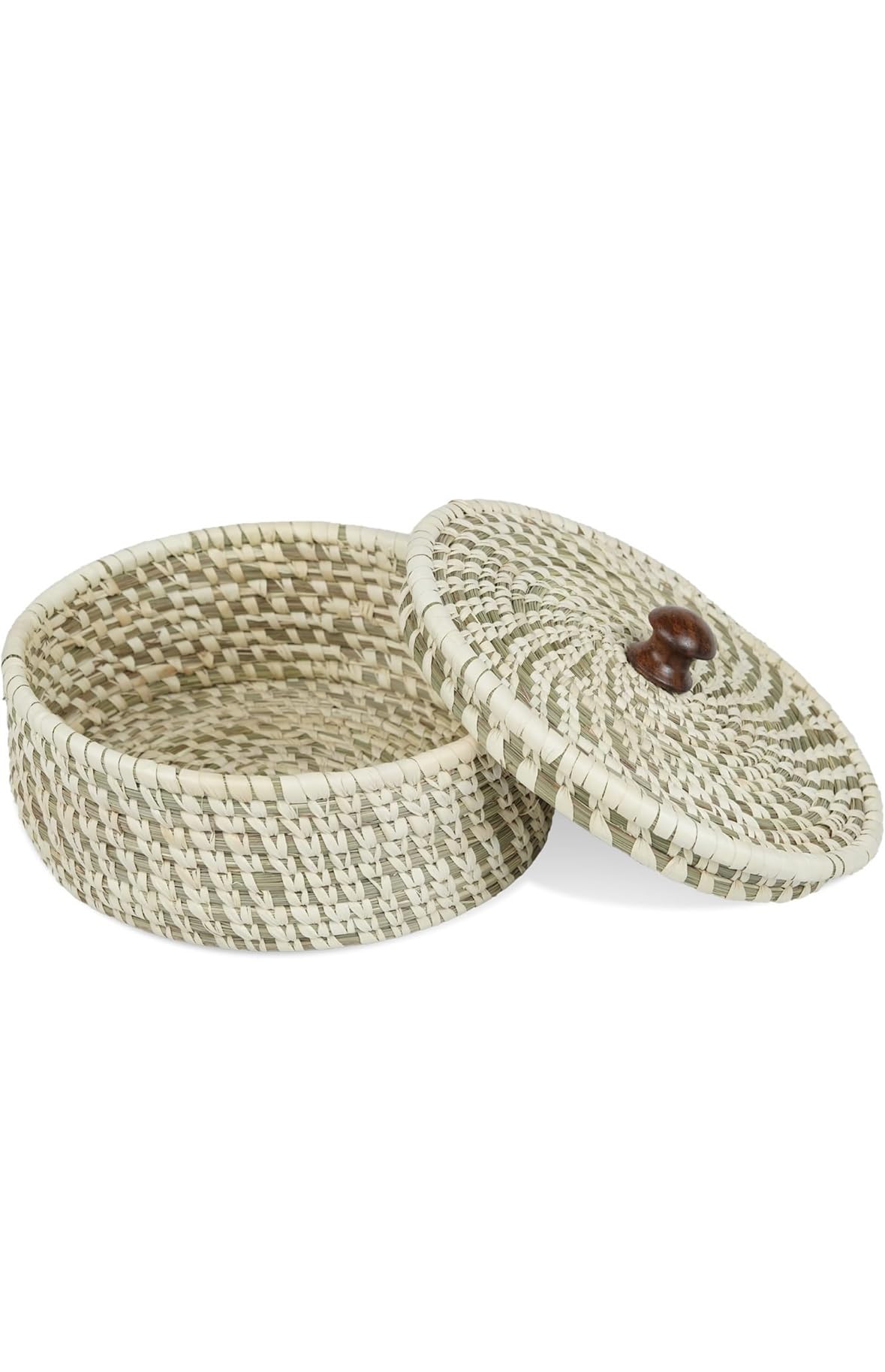 Handcrafted Sabai Grass Roti Box with Lid | Eco-Friendly Chapati Storage Basket for Kitchen | Natural Insulated Roti/Chapati Box with Wooden Knob – Keeps Rotis Warm (Red)