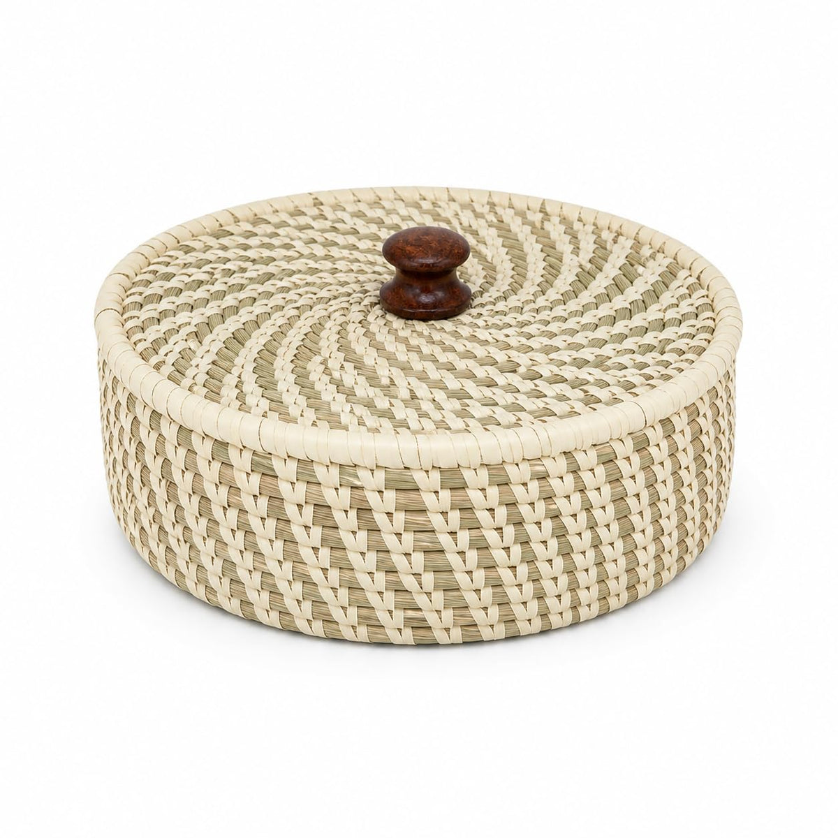 Handcrafted Sabai Grass Roti Box with Lid | Eco-Friendly Chapati Storage Basket for Kitchen | Natural Insulated Roti/Chapati Box with Wooden Knob – Keeps Rotis Warm (Red)