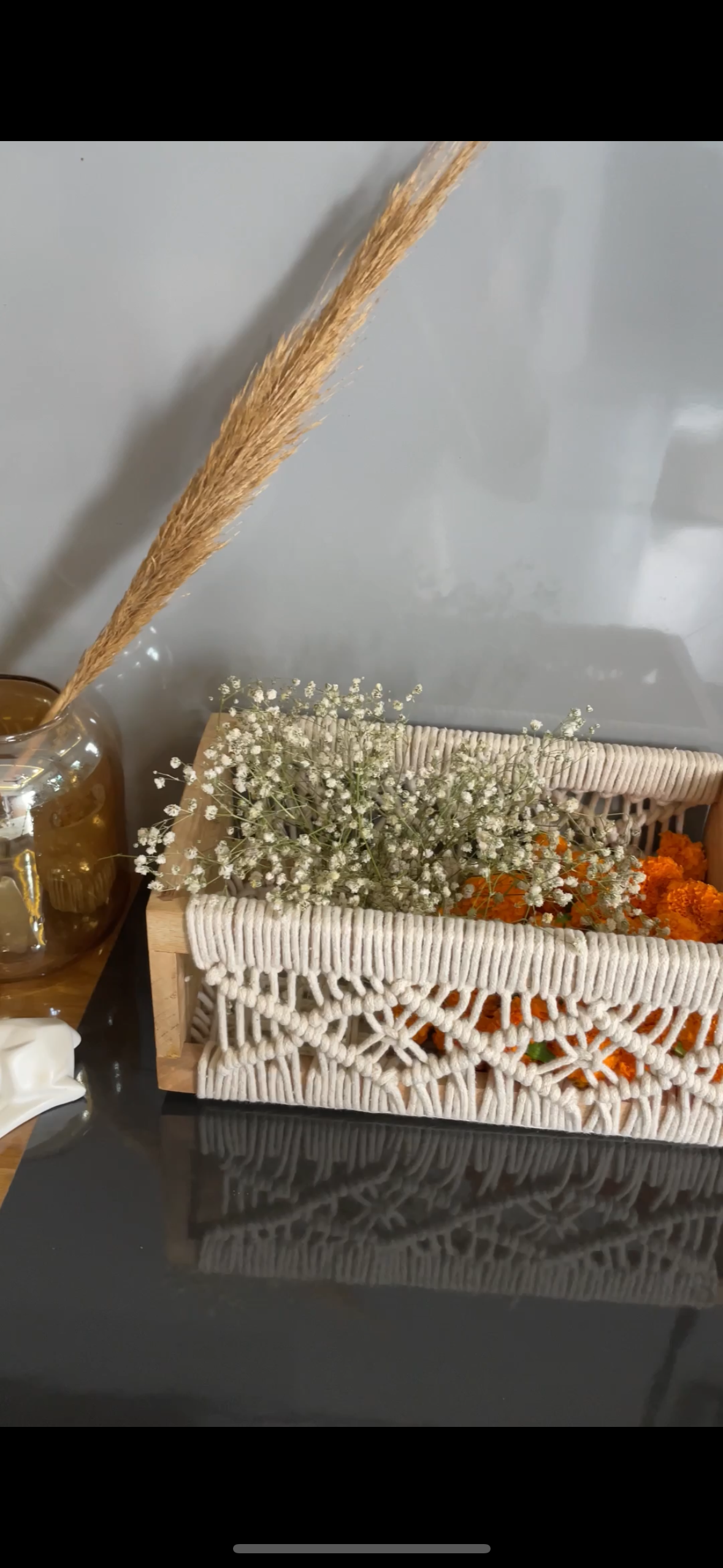 Macrame Wooden Organiser Basket