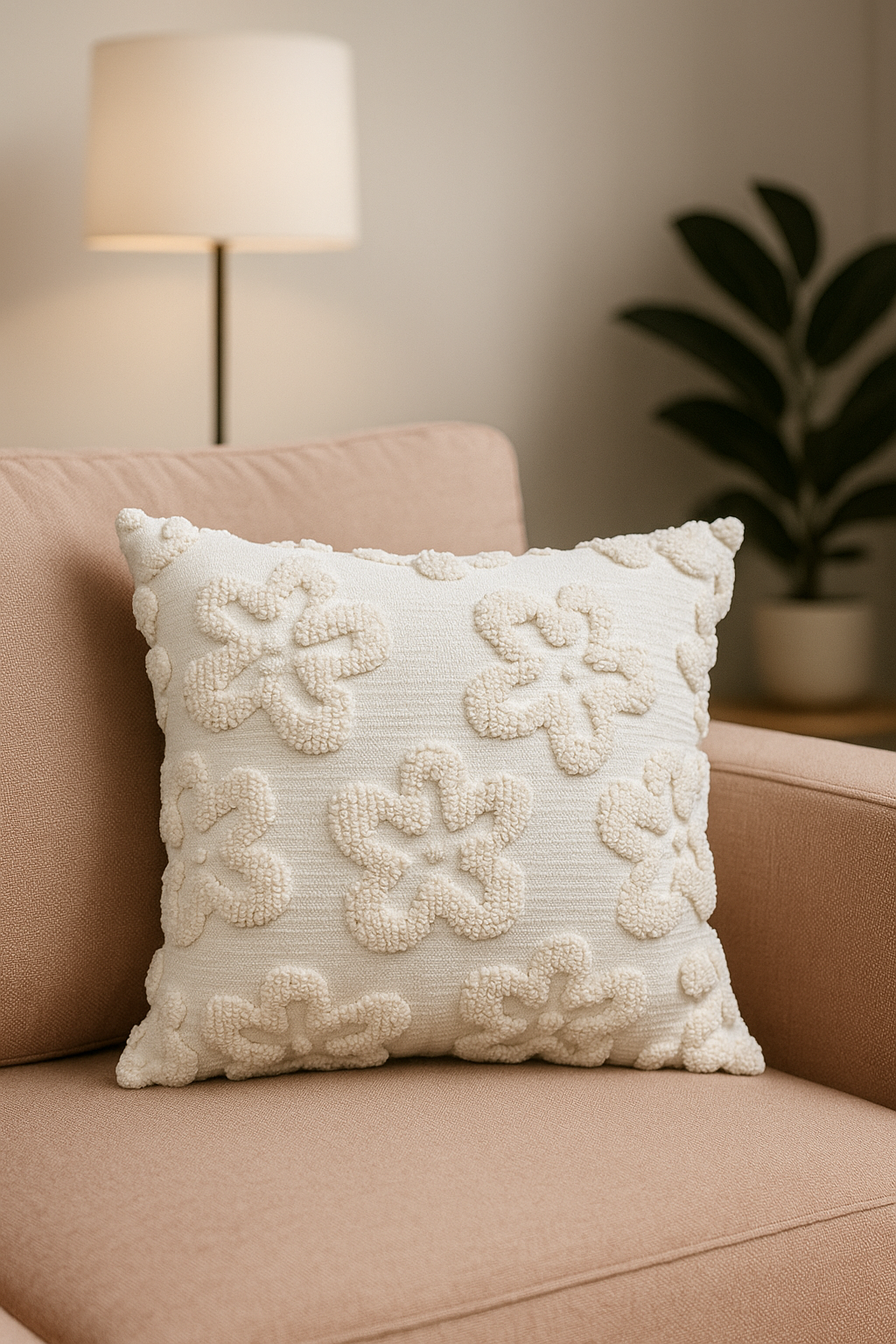 Floral Dream loom work cushion cover 16 x 16 inch