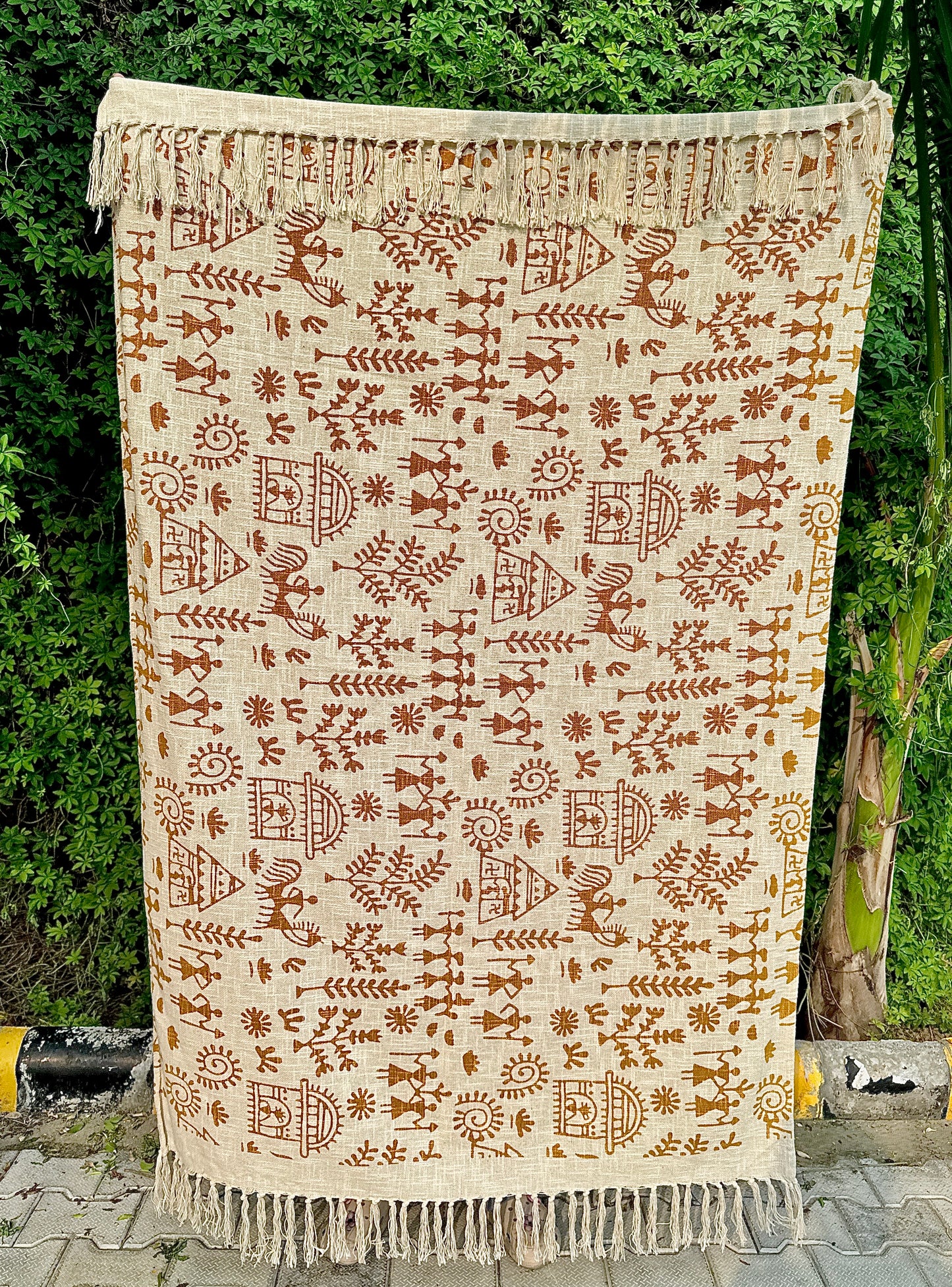 Tribal handcrafted block printed cotton throw