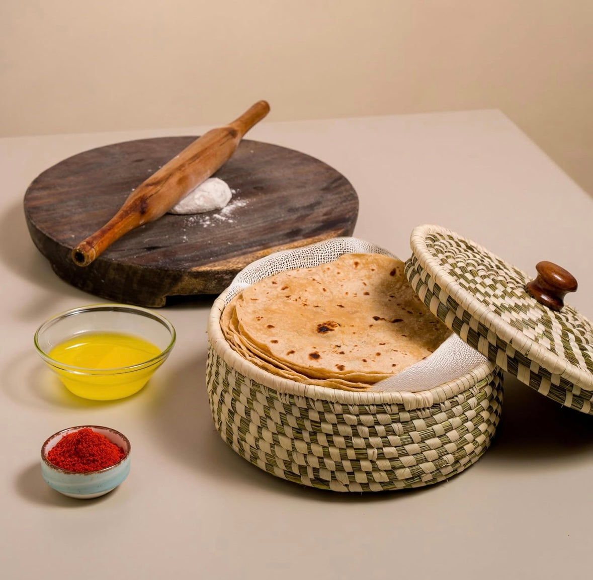Sabai Grass Roti Box- Handmade eco-friendly storage